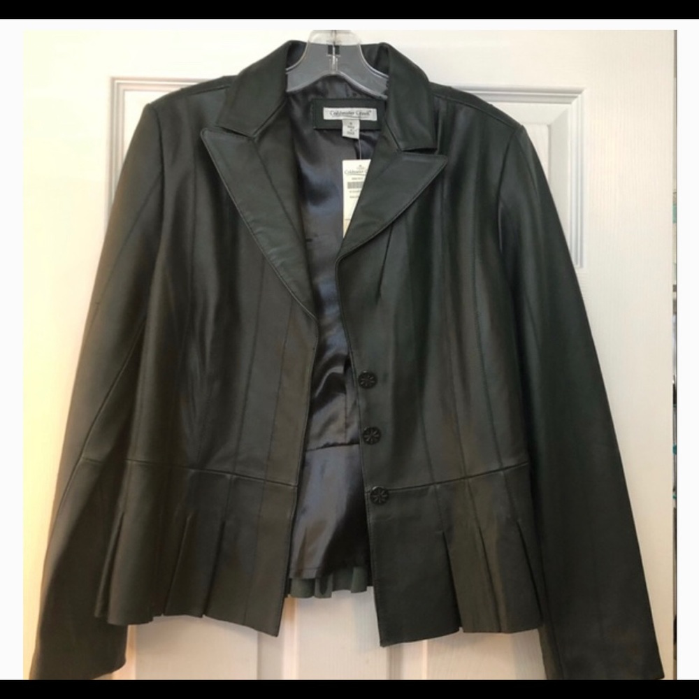 Coldwater Creek Hunter Green Leather Jacket